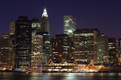 マンハッタン、金融街の夜景