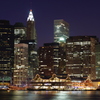 マンハッタン、金融街の夜景