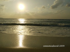 奄美大島　大浜海浜公園の夕日①