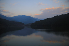 江川ダムの夕日