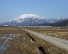 伊吹山と新幹線