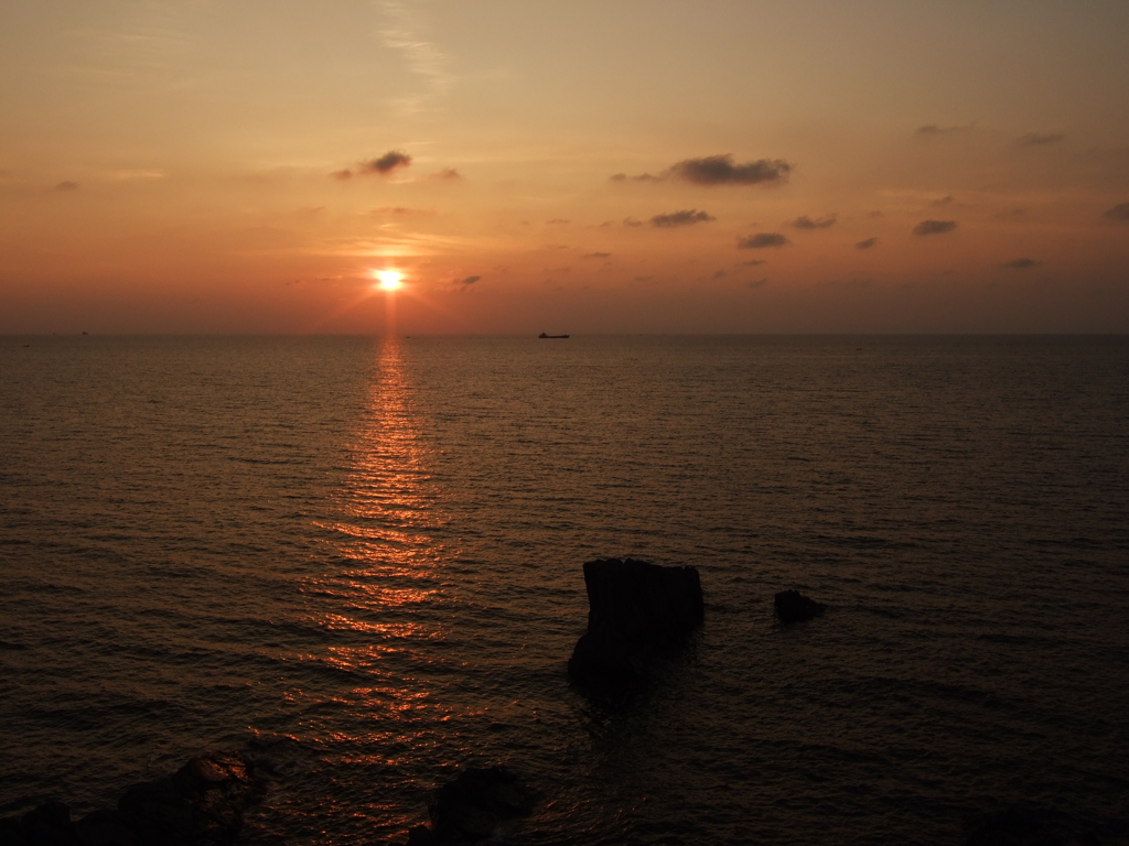 東尋坊の夕日