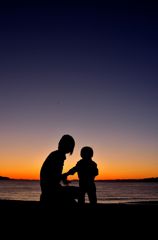 夕日＆親子1