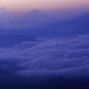 高ボッチ山からみた富士山と諏訪湖