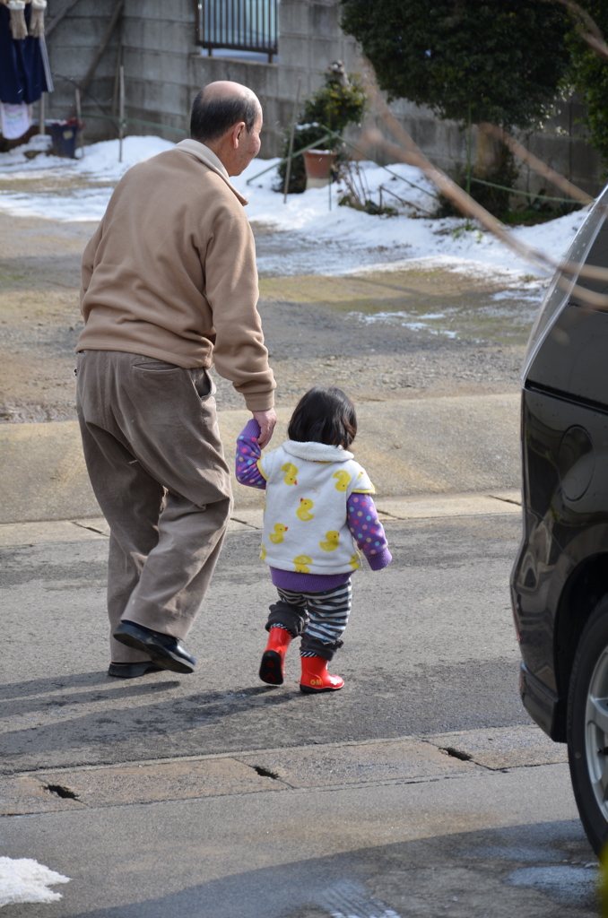 新しい長靴で