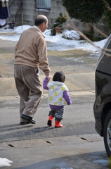 新しい長靴で