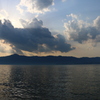 琵琶湖岸にて