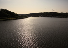 北潟湖畔にて