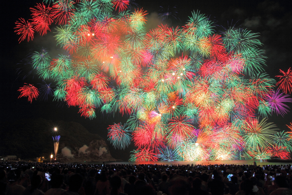 歓声と共に夜空に咲き乱れる～彩色千輪～