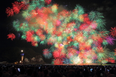歓声と共に夜空に咲き乱れる～彩色千輪～