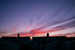 ベランダから夕空