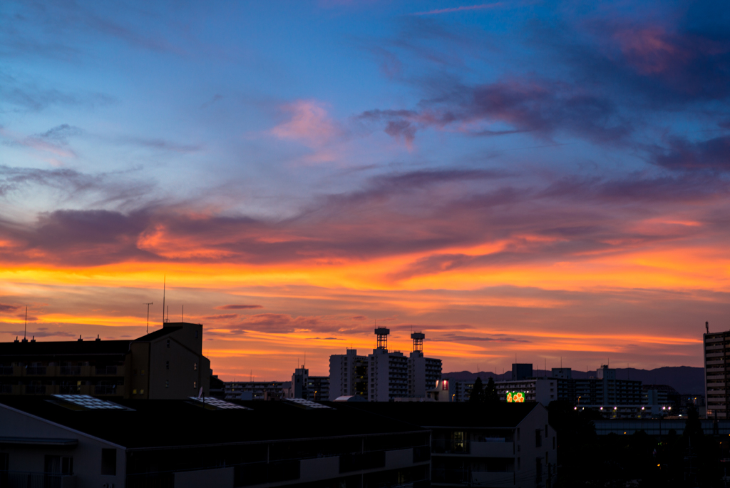 ベランダから夕日