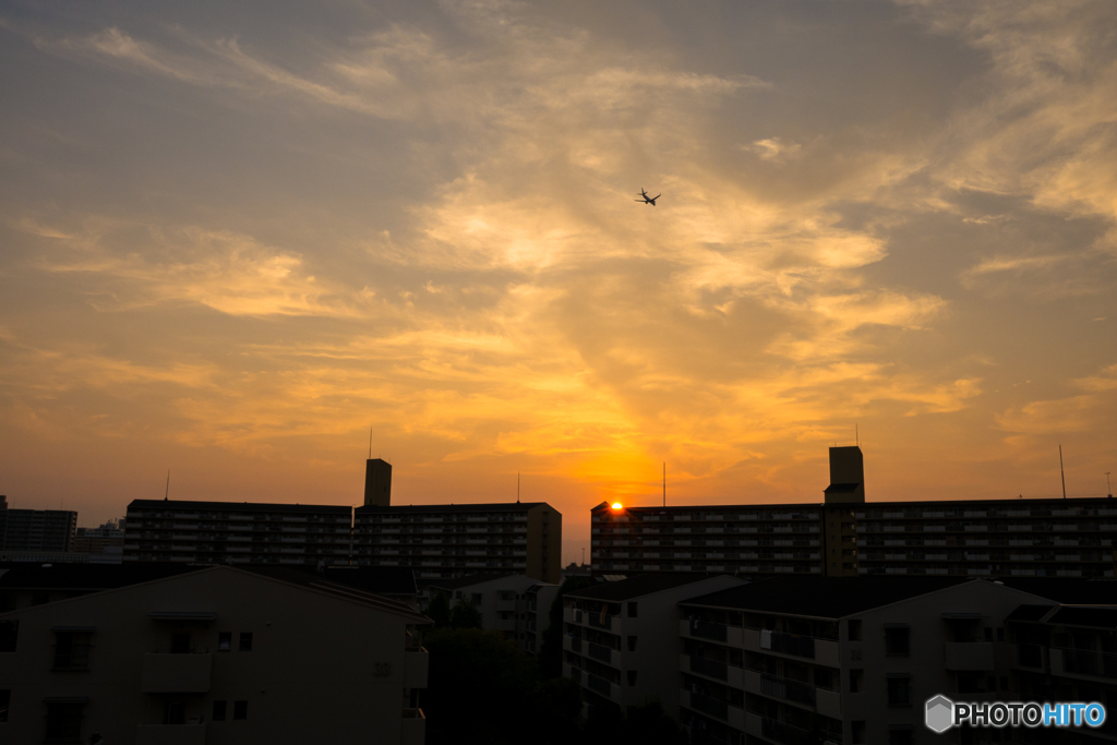 ベランダから夕景