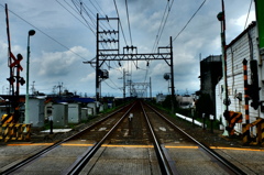京阪電鉄の踏切