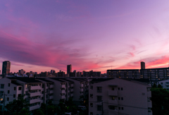 ベランダから夕空