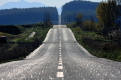 隠されたカーブのある道