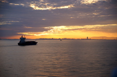 九州ツーリング　大阪港　朝　2