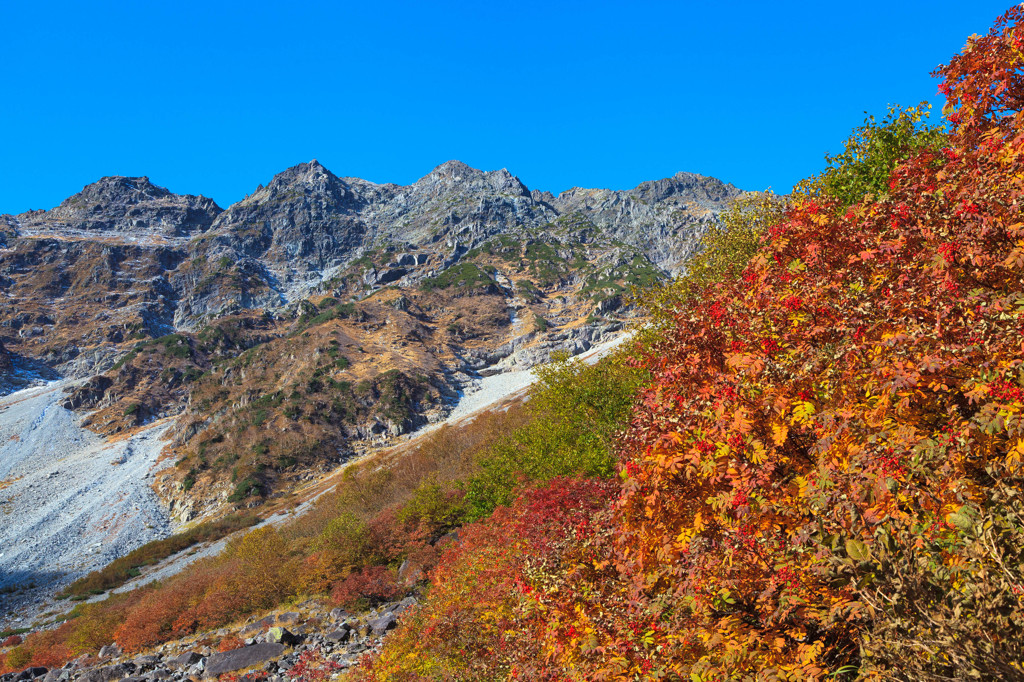 紅葉の奥穂高 赤