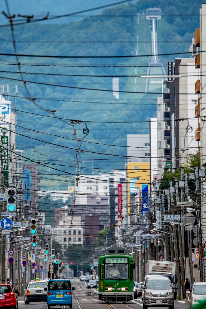 市電と大倉山シャンツェ