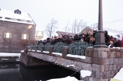 撮影スポットの群衆