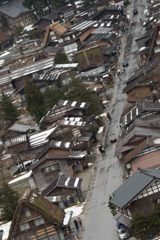 白川郷空撮のように