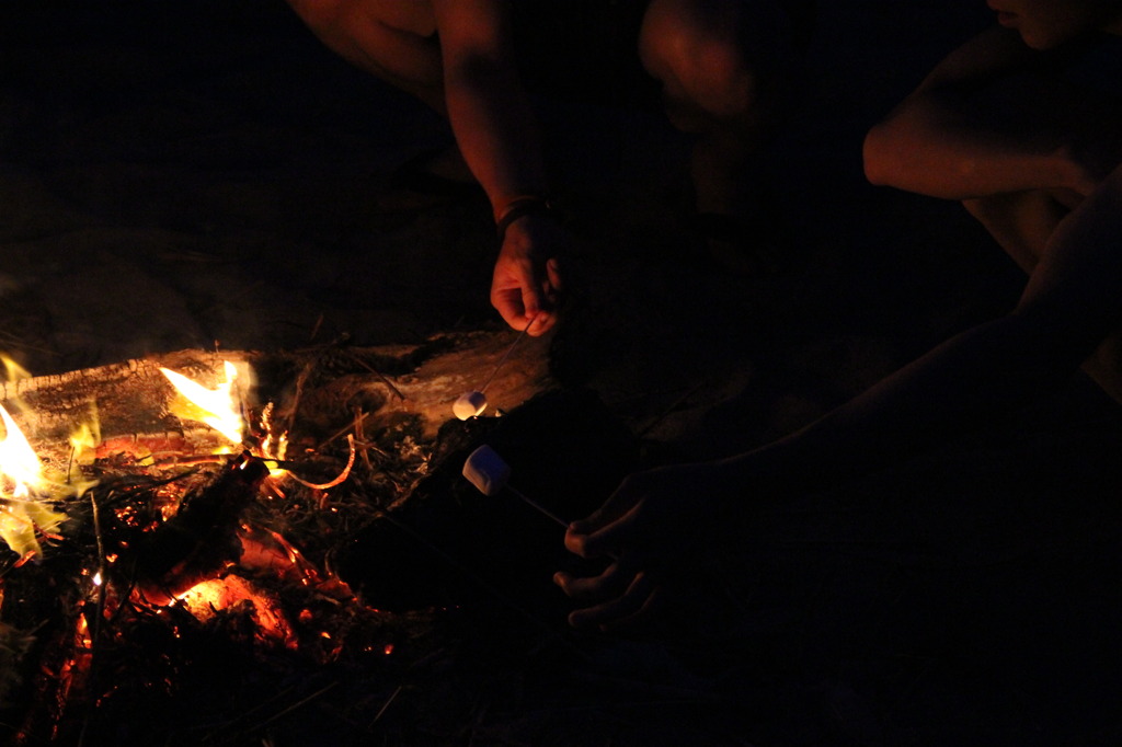 マシュマロを焼く人。