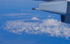 Mt.Fuji on the plate of clouds  