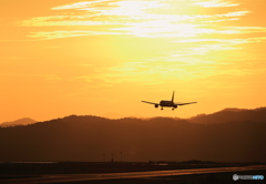 広島空港の夕景