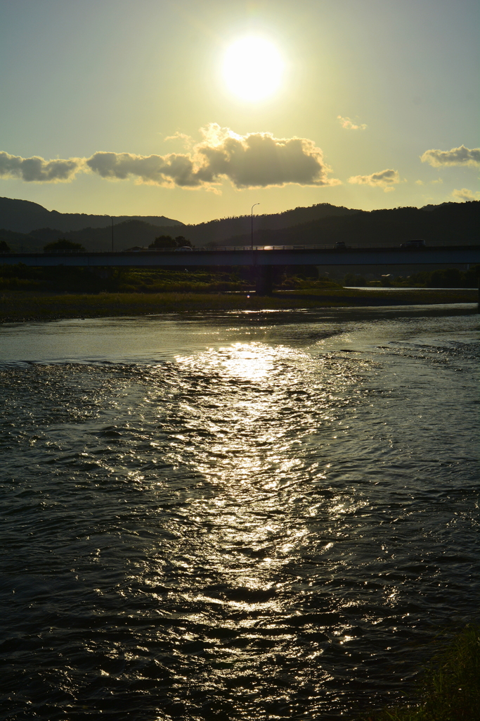 桂川・秋の夕暮れ２