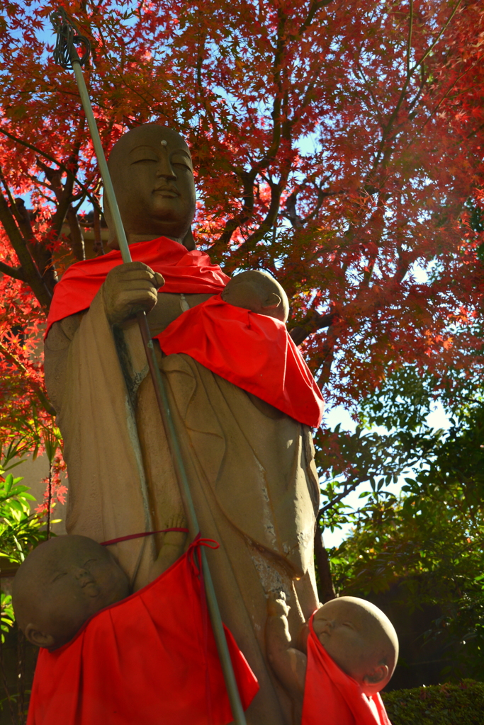 壬生寺の地蔵と紅葉２