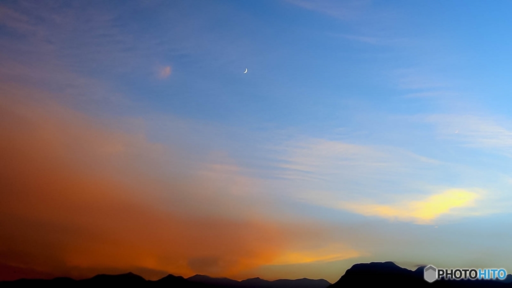 安曇野夕景 （立秋）