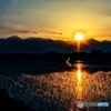 安曇野夕景（落日）