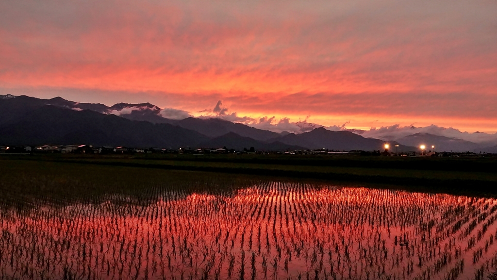 安曇野夕景