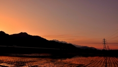安曇野夕景