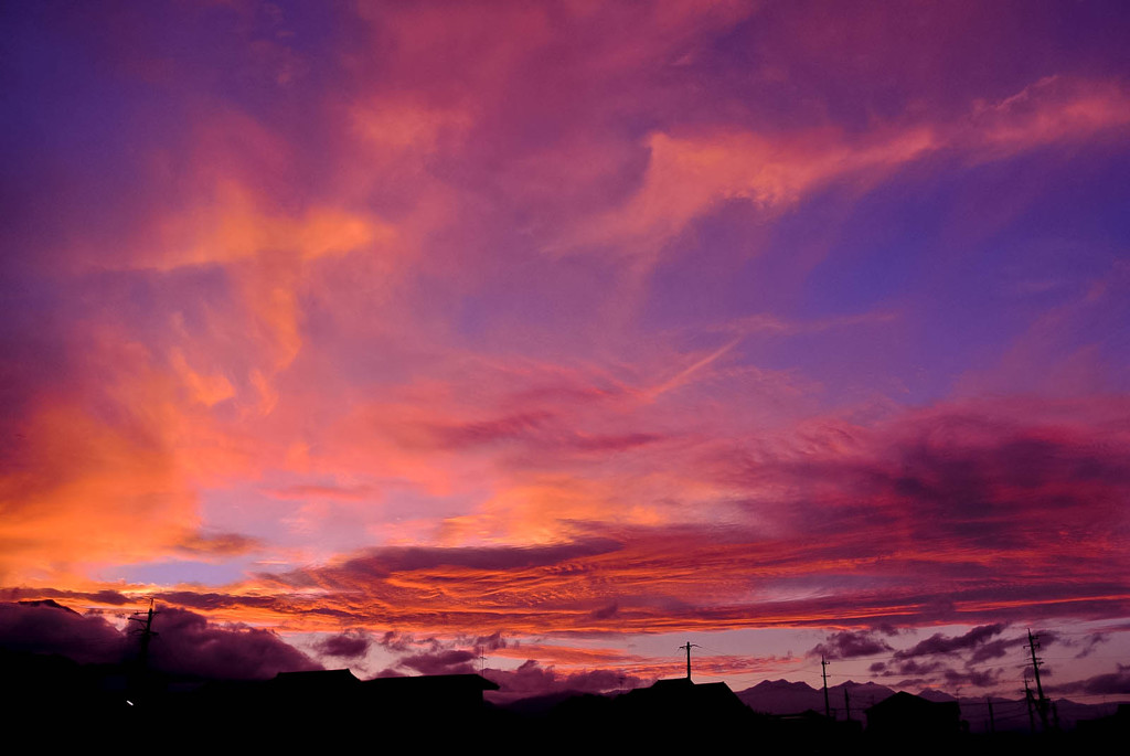 安曇野夕景（台風の後）