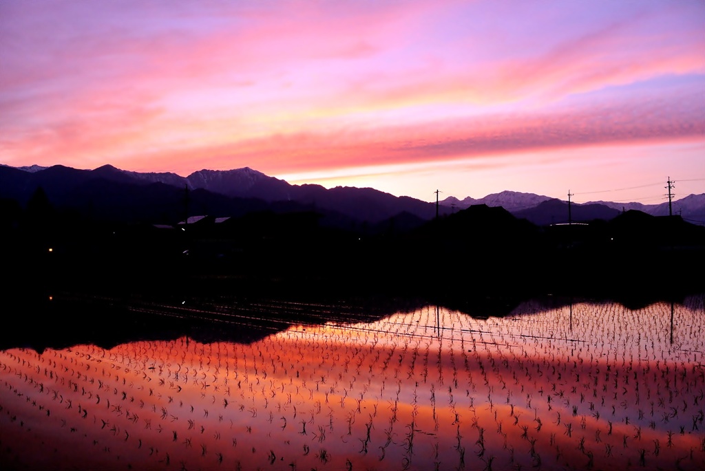 安曇野夕景（ＧＷ最終日）