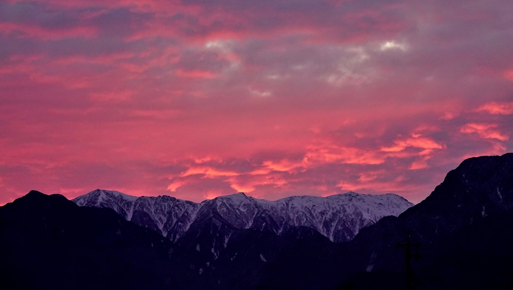 安曇野夕景