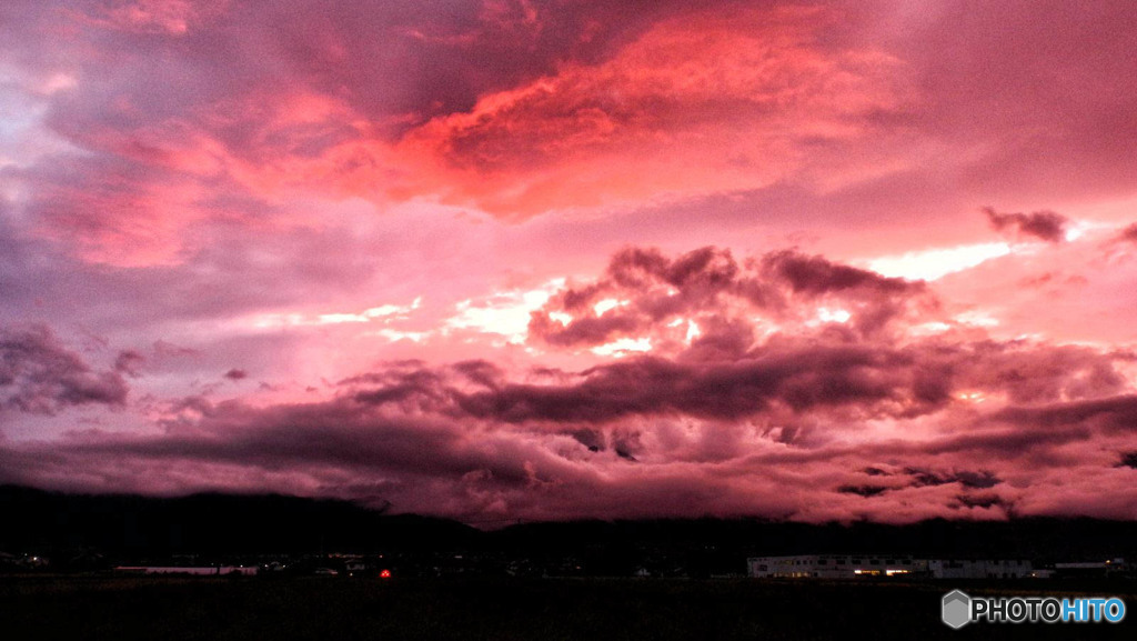 安曇野夕景　（雲）