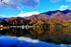 紅葉めぐり　(青木湖）