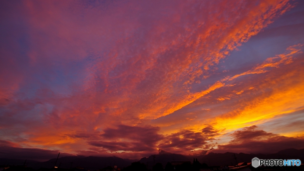 安曇野夕景（夏の終りに）