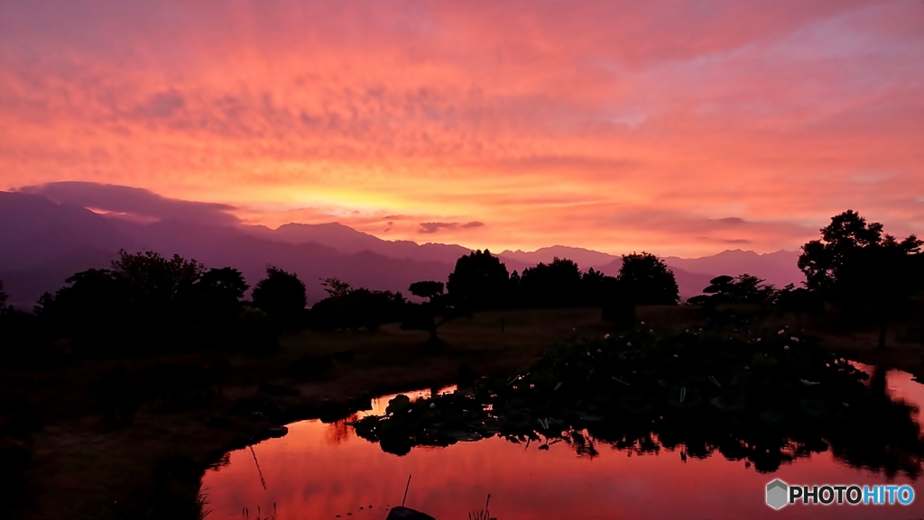 安曇野夕景