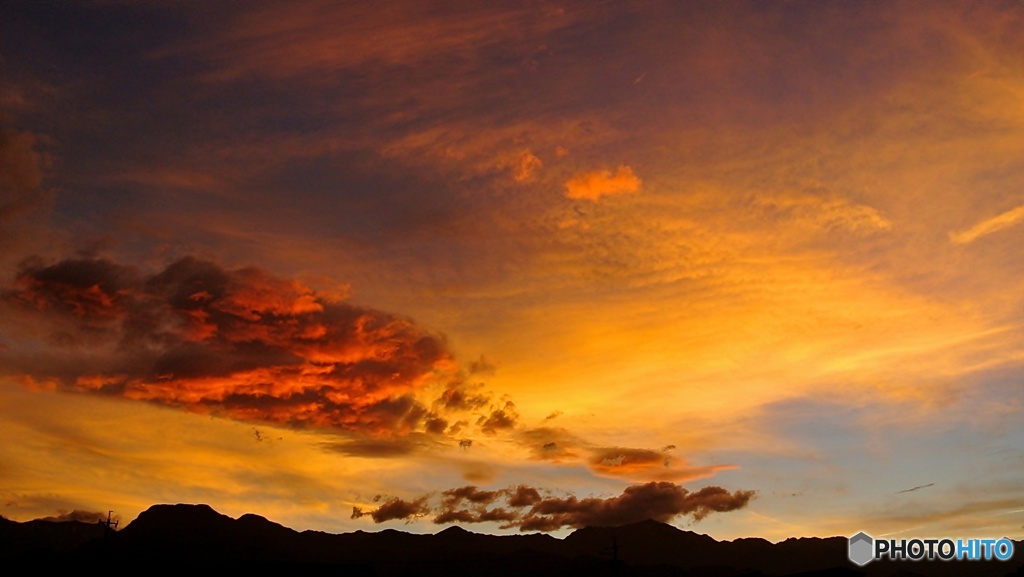 安曇野夕景（妖しい雲）