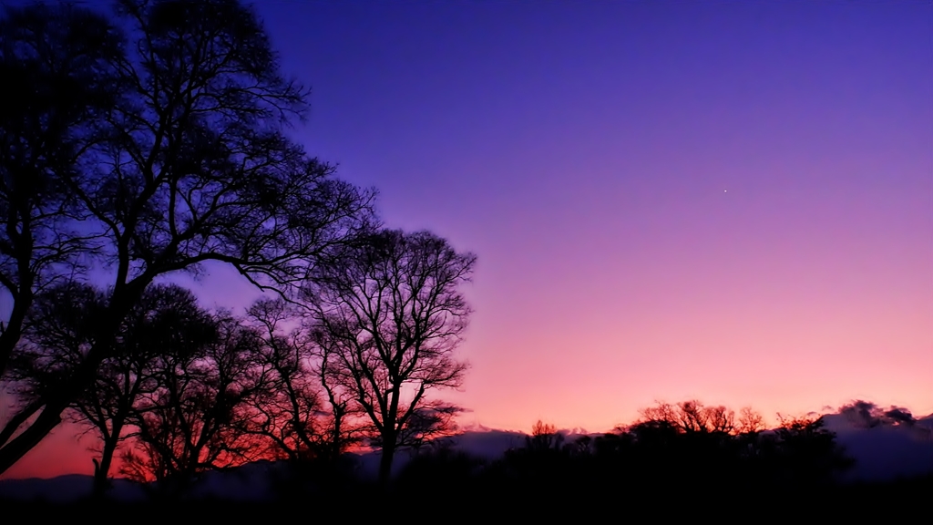 安曇野夕景（一番星）