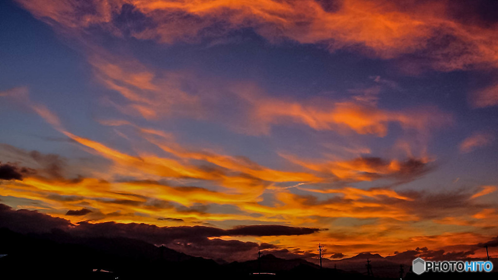 安曇野夕景(夏祭りの日に）