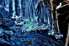 Ice of the mountain stream**