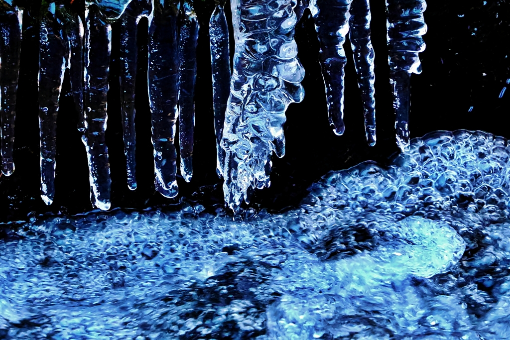 Ice of the mountain stream