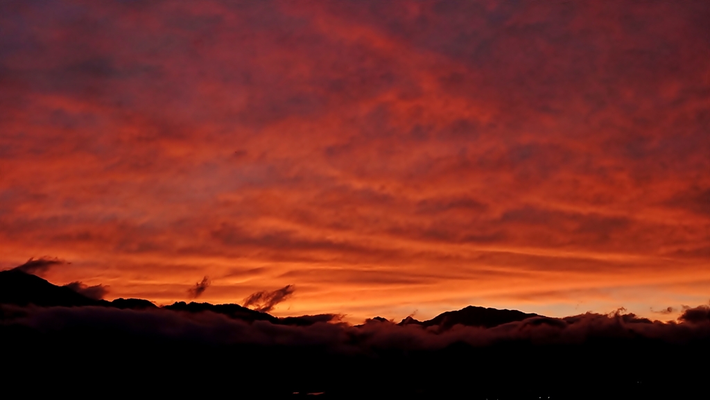 安曇野夕景