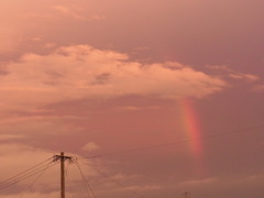 夕日VS虹。