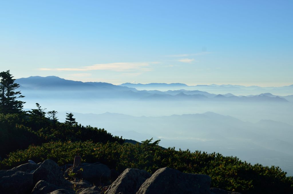 編笠山山頂にて