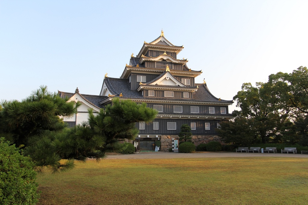 岡山城の朝
